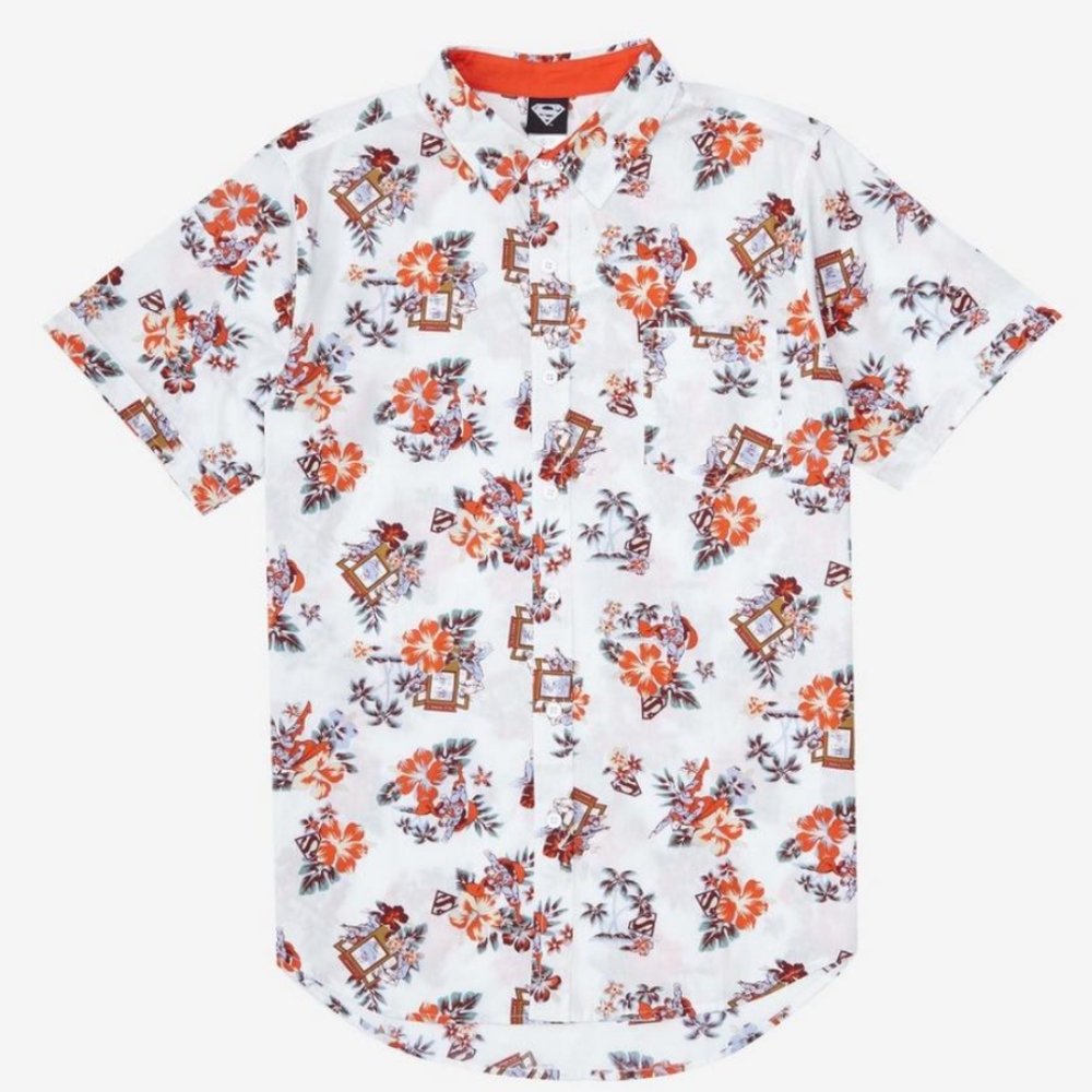 DC Comics Superman Phone Booth Woven Button-Up